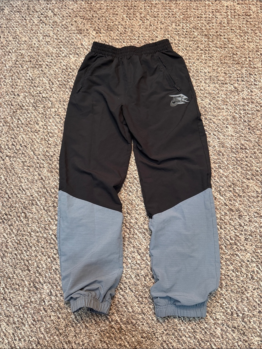 Nike Kids Black and Gray Panel Joggers